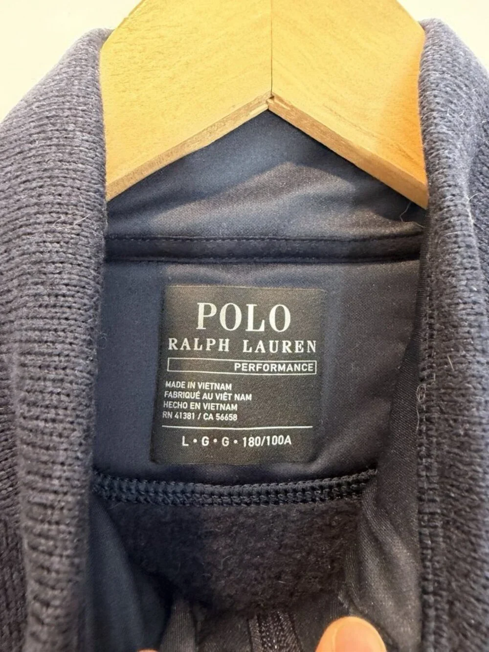 Polo Ralph Lauren Men's Performance Fleece Vest Size Large Full Zip Navy Blue